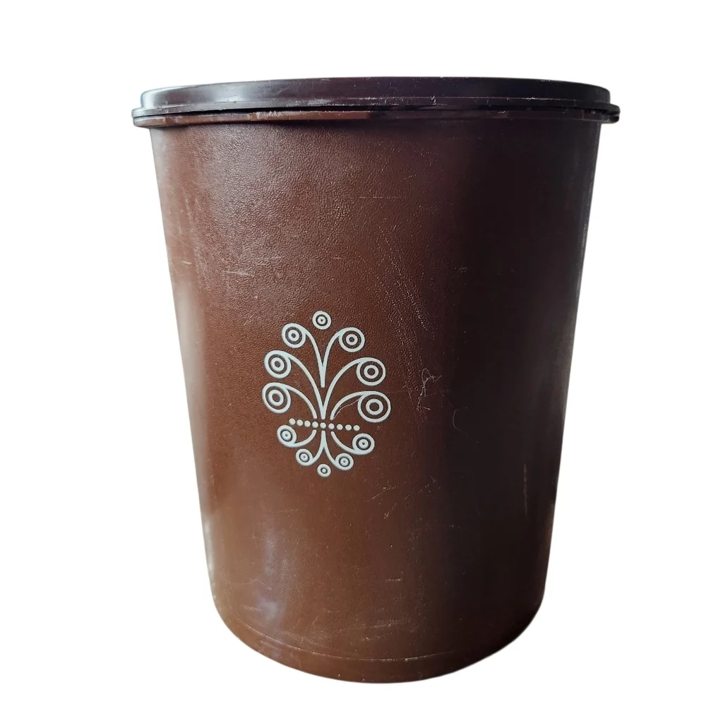 Vintage Brown Tupperware Cannister